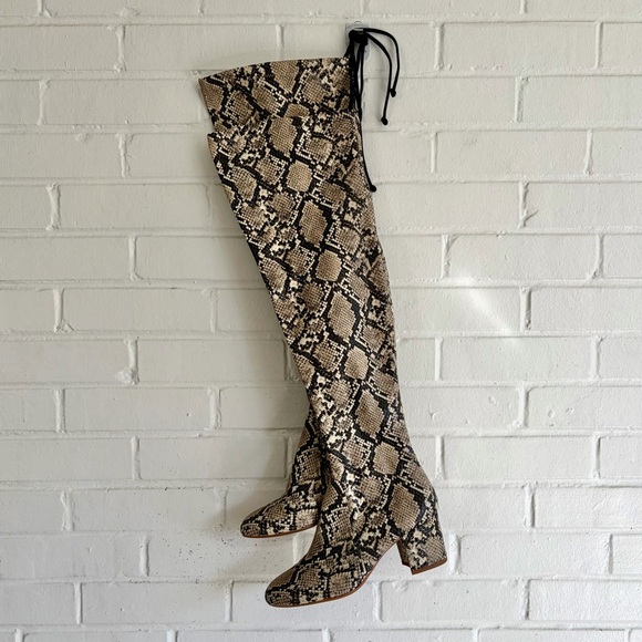 Gianni Bini Trillia Snakeskin Over the Knee Boots, SZ 6 - Picture 2 of 10